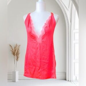 Victoria's Secret Vibrant Pink Lace Chemise